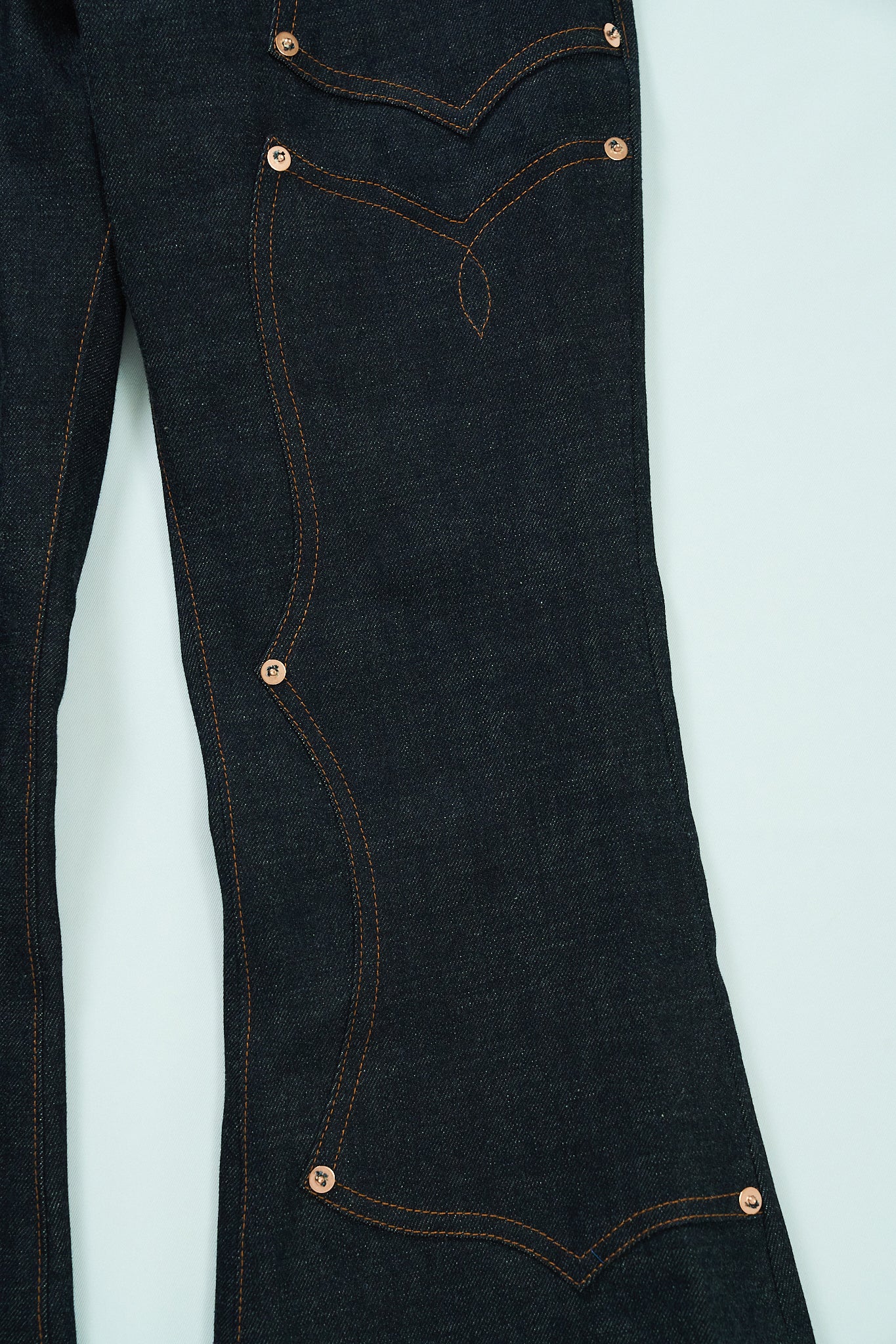 SWEEP Wknee BELL BOTTOM PANTS -Indigo -