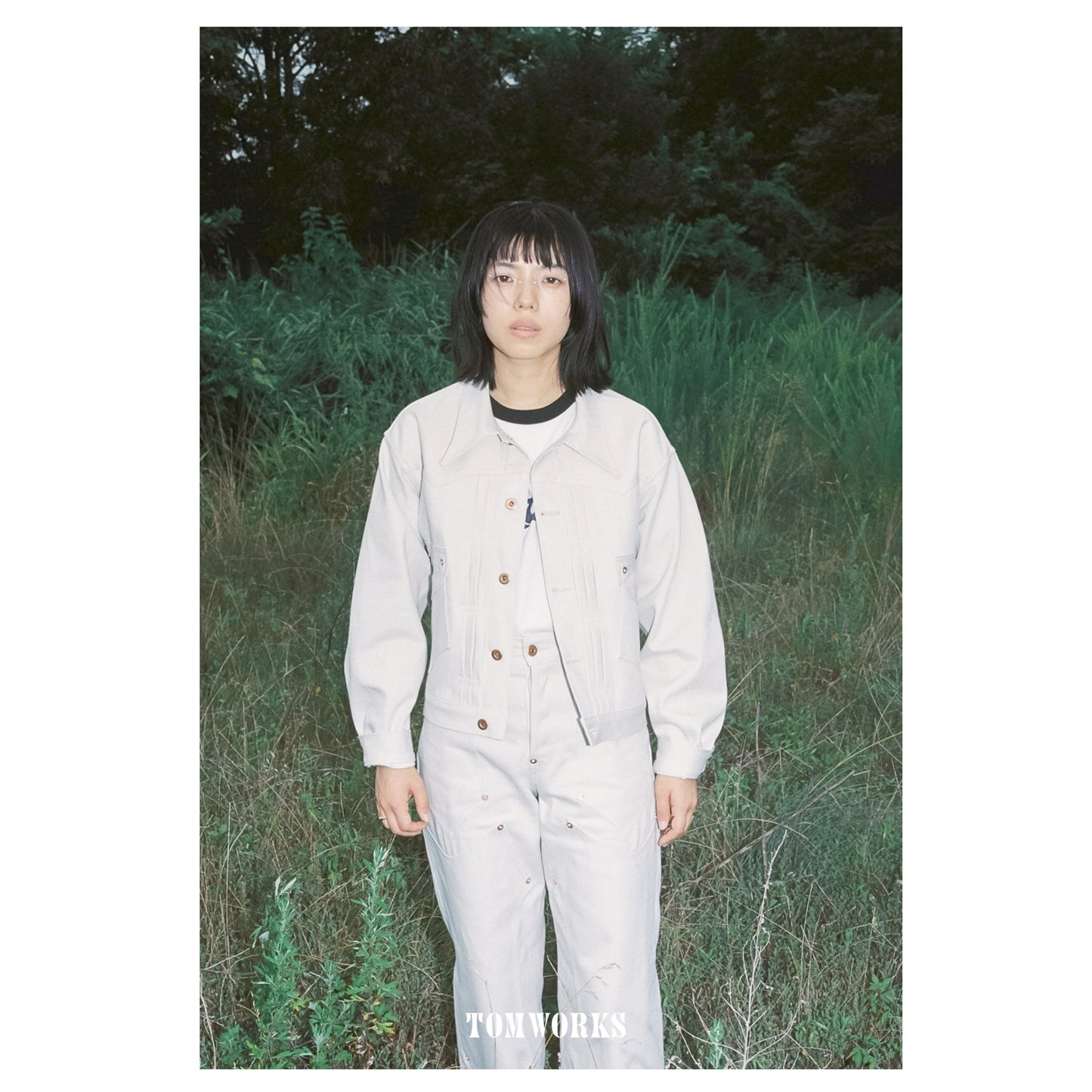 SPIKY THREE TACK JACKET-white-