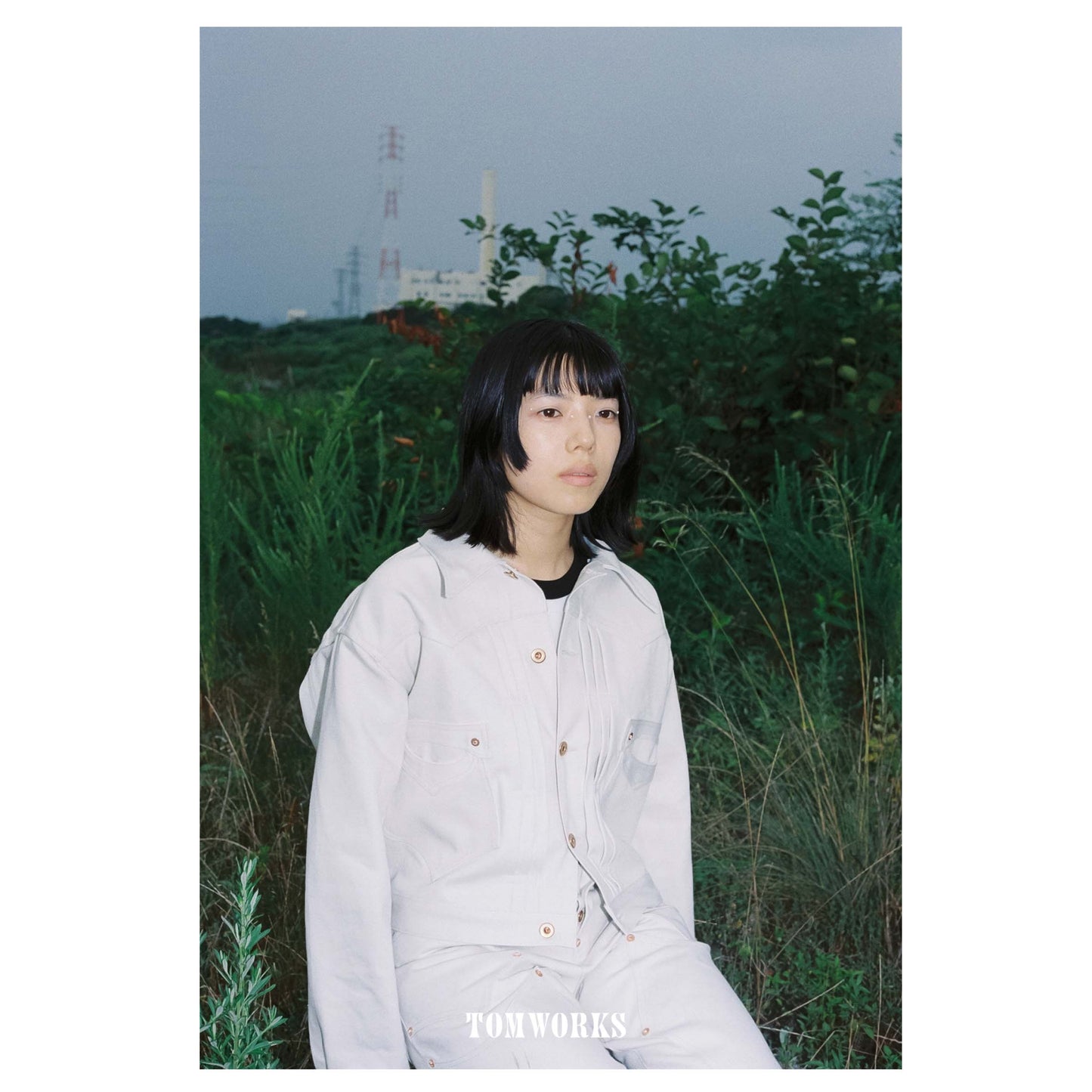 SPIKY THREE TACK JACKET-white-