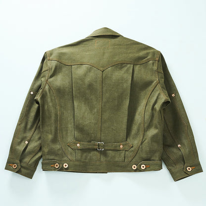 SWEEP THREE TACK JACKET-Green-