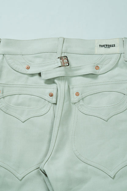 SWEEP Wknee BELL BOTTOM PANTS -White -