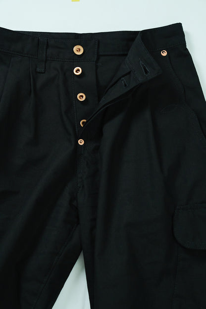 BULB POCKET CARGO PANTS -Black -
