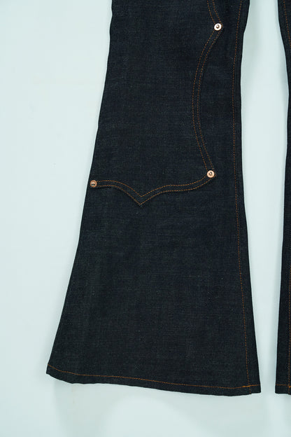 SWEEP Wknee BELL BOTTOM PANTS -Indigo -
