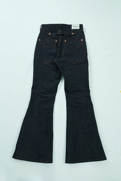 SWEEP Wknee BELL BOTTOM PANTS -Indigo -