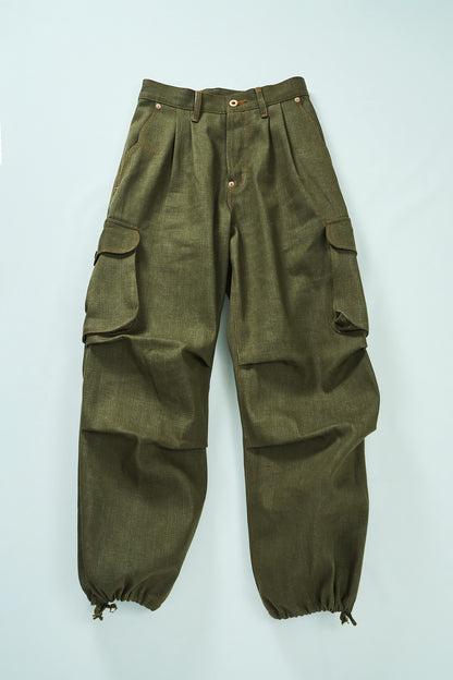 BULB POCKET CARGO PANTS -Green -