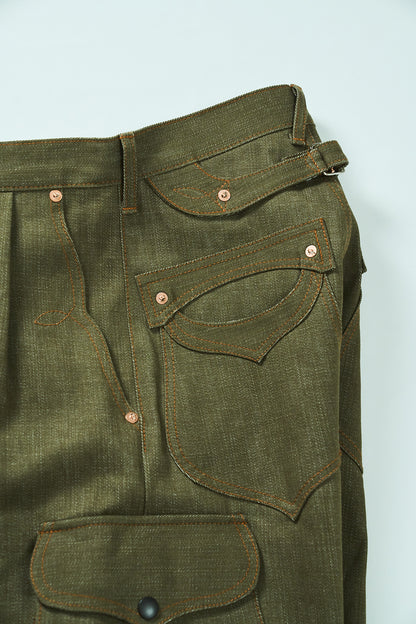 BULB POCKET CARGO PANTS -Green -