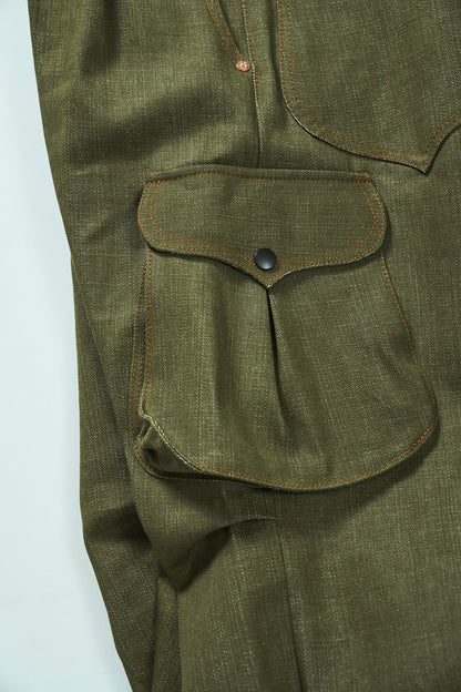 BULB POCKET CARGO PANTS -Green -