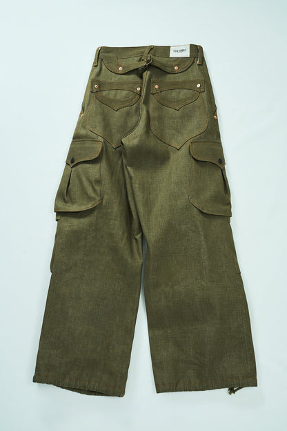 BULB POCKET CARGO PANTS -Green -