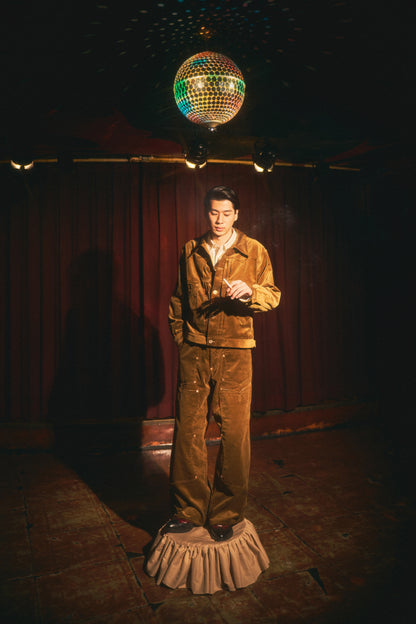 SWEEP Wknee WIDE PANTS CORDUROY -Brown-