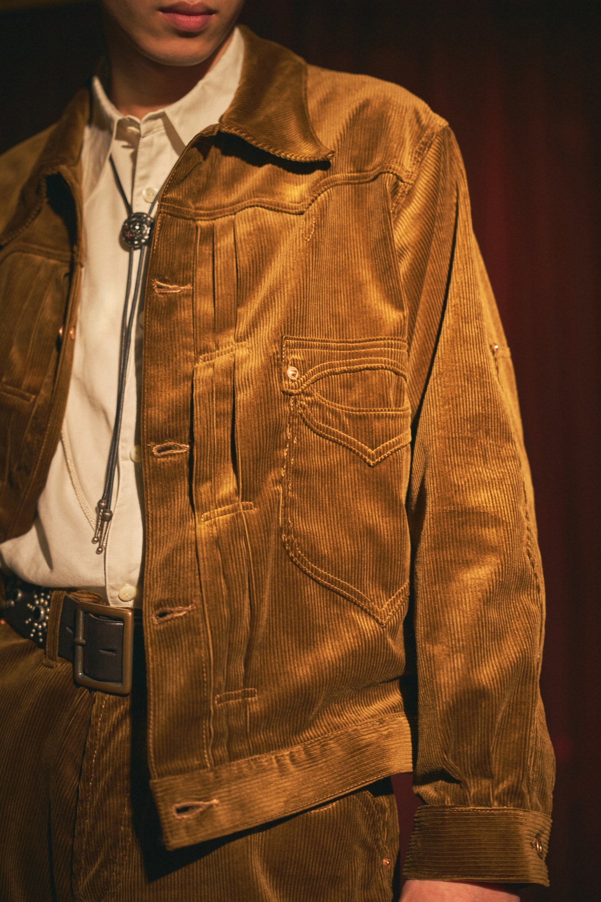 SWEEP THREE TACK JACKET CORDUROY -Brown-