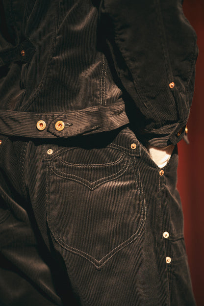 SWEEP Wknee WIDE PANTS CORDUROY -Black-