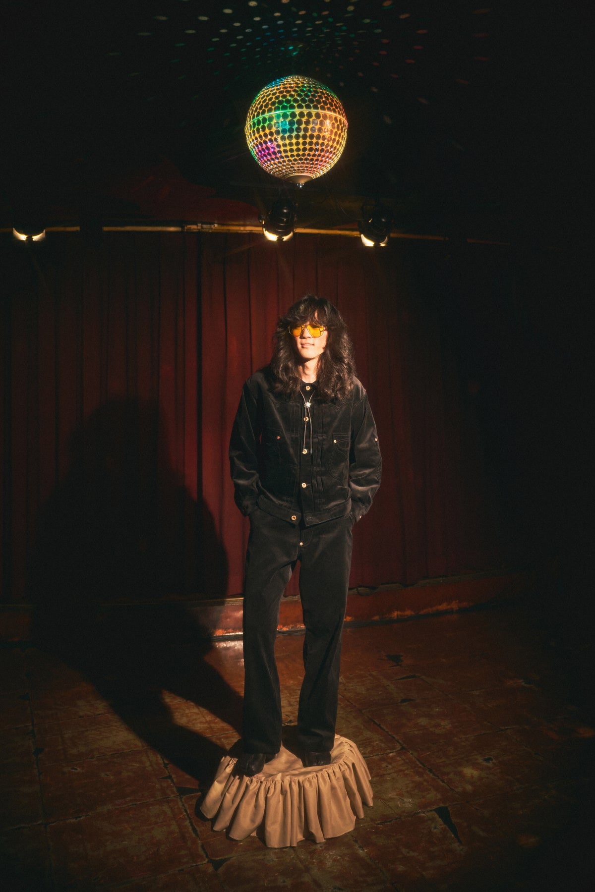 STRAIGHT PANTS CORDUROY -Black-