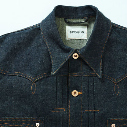 SWEEP THREE TACK JACKET-Indigo-