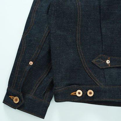 SWEEP THREE TACK JACKET-Indigo-