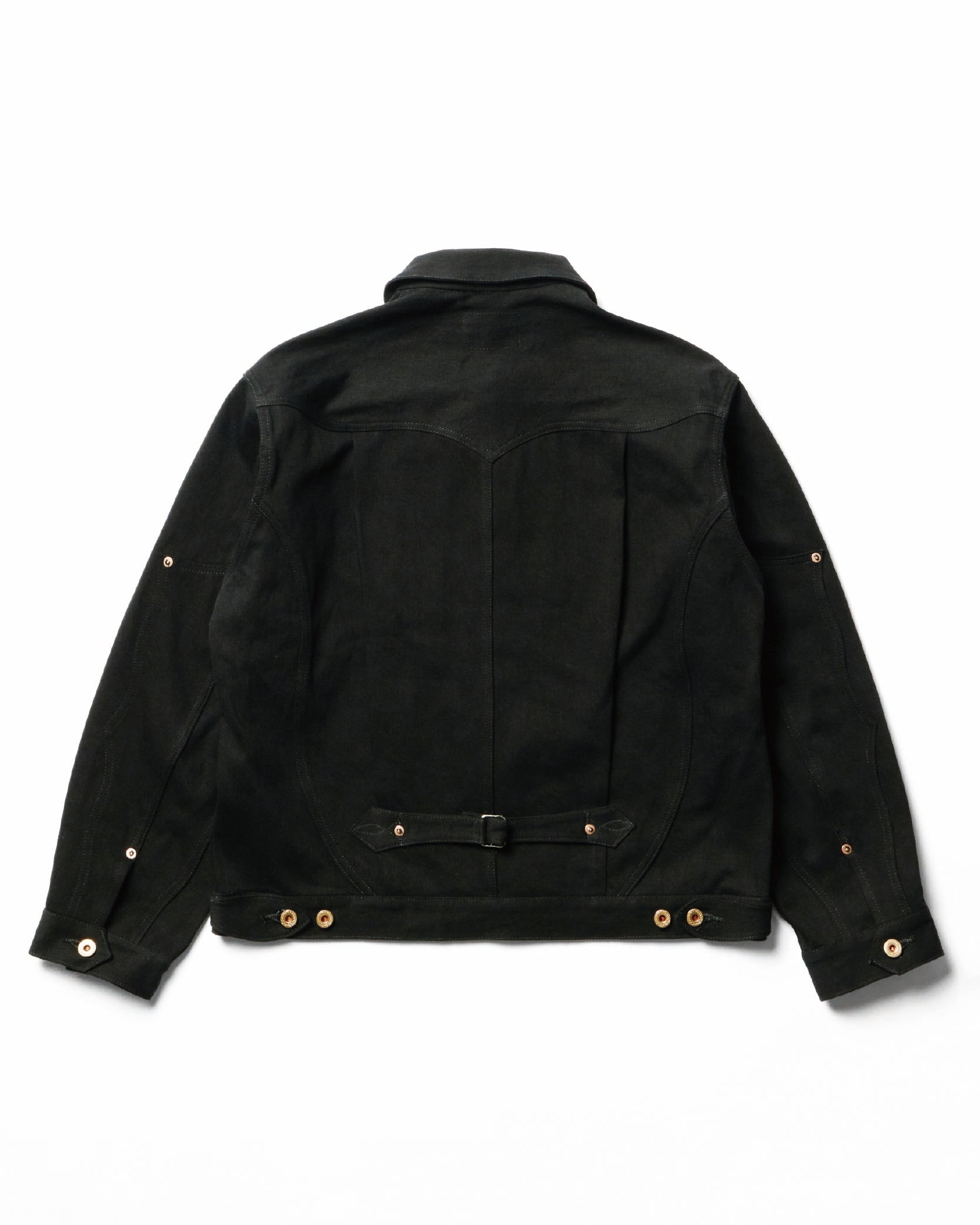 SWEEP THREE TACK JACKET-Black One-wash- – Tomworks