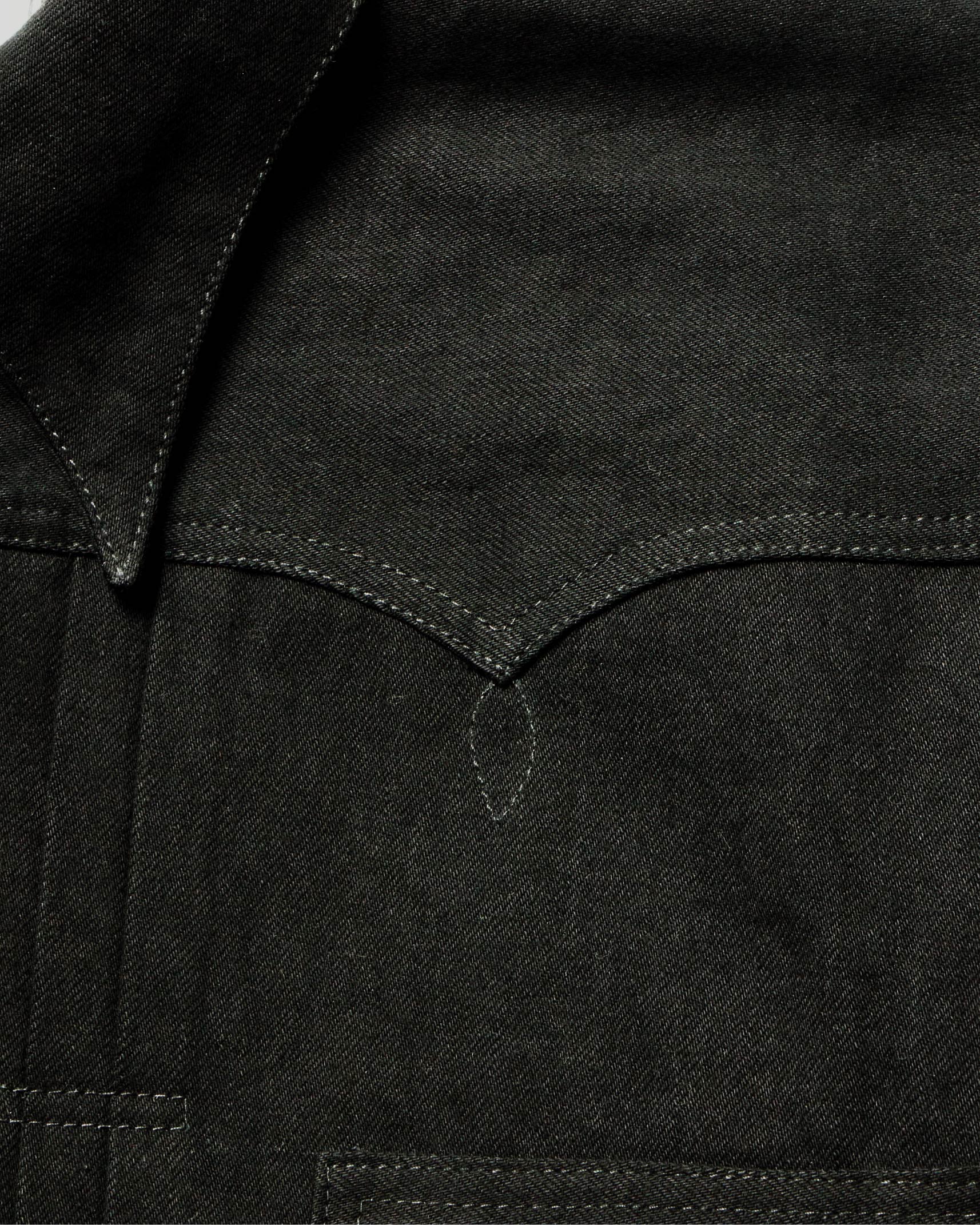 SWEEP THREE TACK JACKET-Black One-wash- – Tomworks