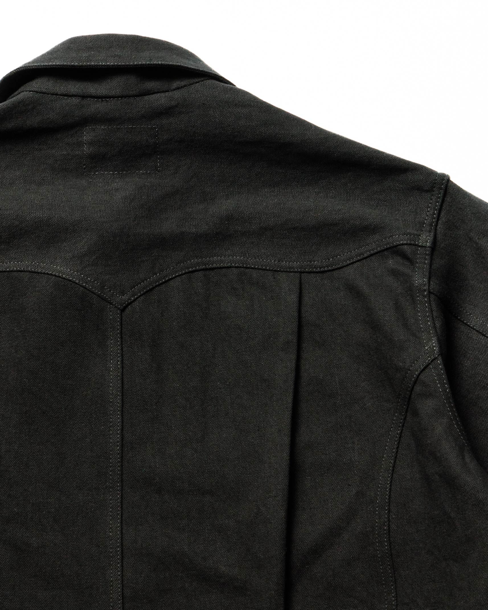 SWEEP THREE TACK JACKET-Black One-wash- – Tomworks