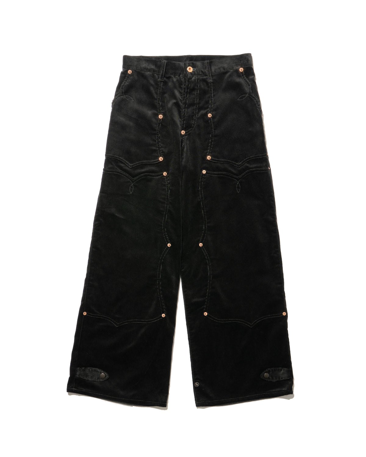 SWEEP Wknee WIDE PANTS CORDUROY -Black-