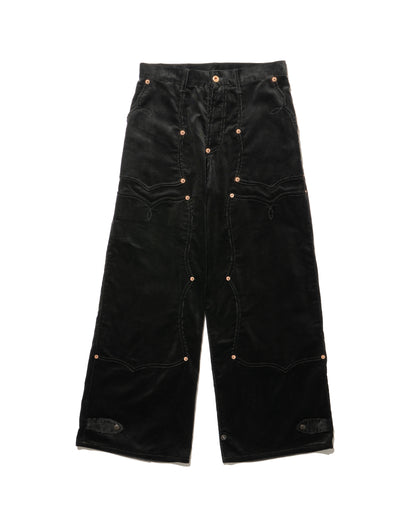 SWEEP Wknee WIDE PANTS CORDUROY -Black-