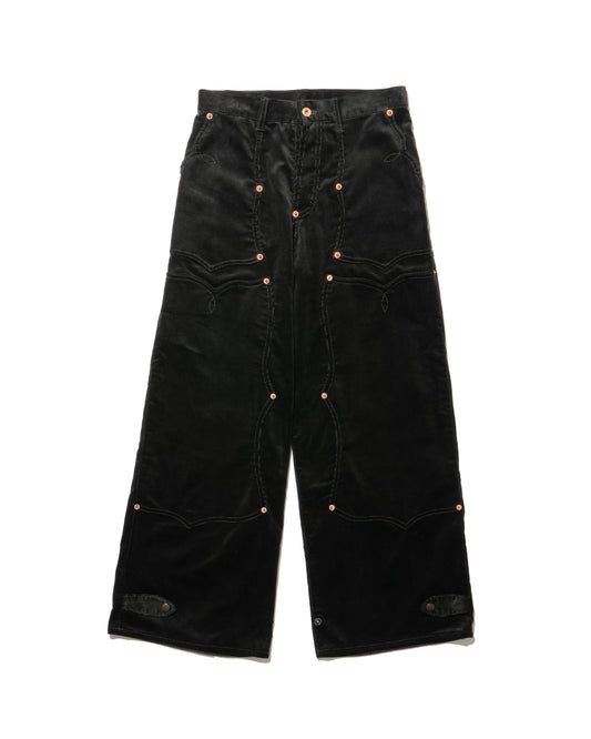 SWEEP Wknee WIDE PANTS CORDUROY -Black-