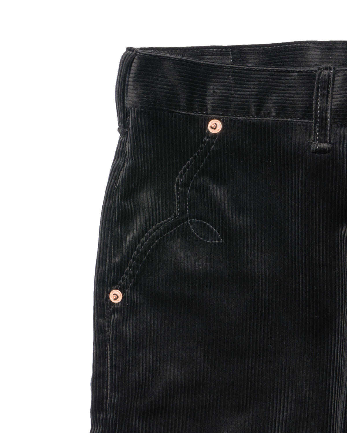 STRAIGHT PANTS CORDUROY -Black-