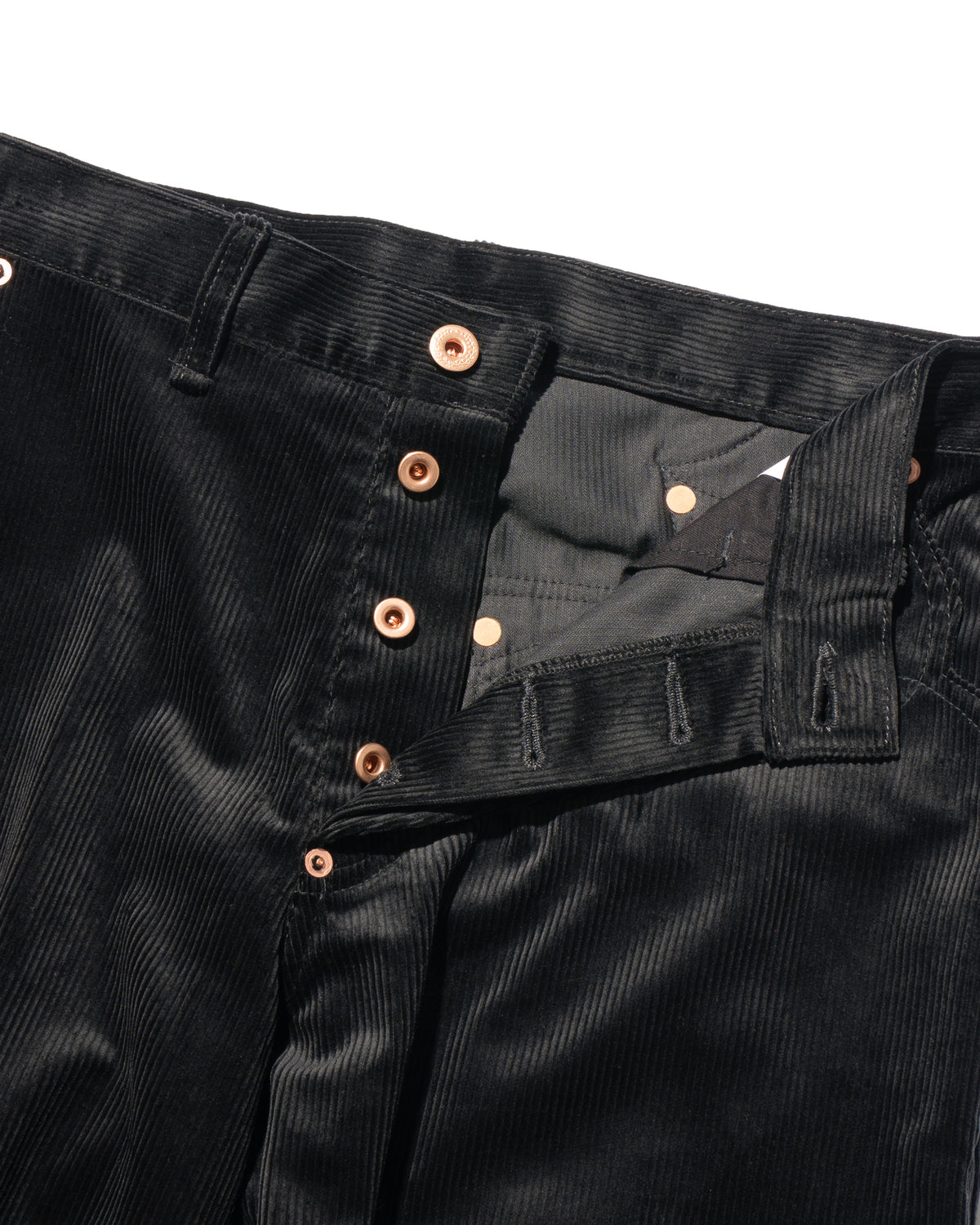 STRAIGHT PANTS CORDUROY -Black-