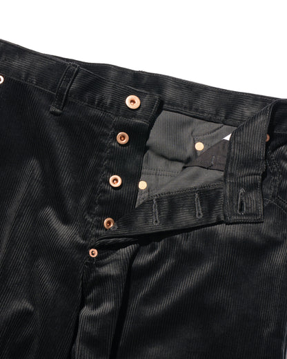 STRAIGHT PANTS CORDUROY -Black-