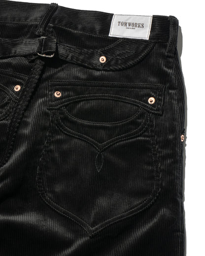 STRAIGHT PANTS CORDUROY -Black-