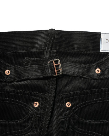 STRAIGHT PANTS CORDUROY -Black-