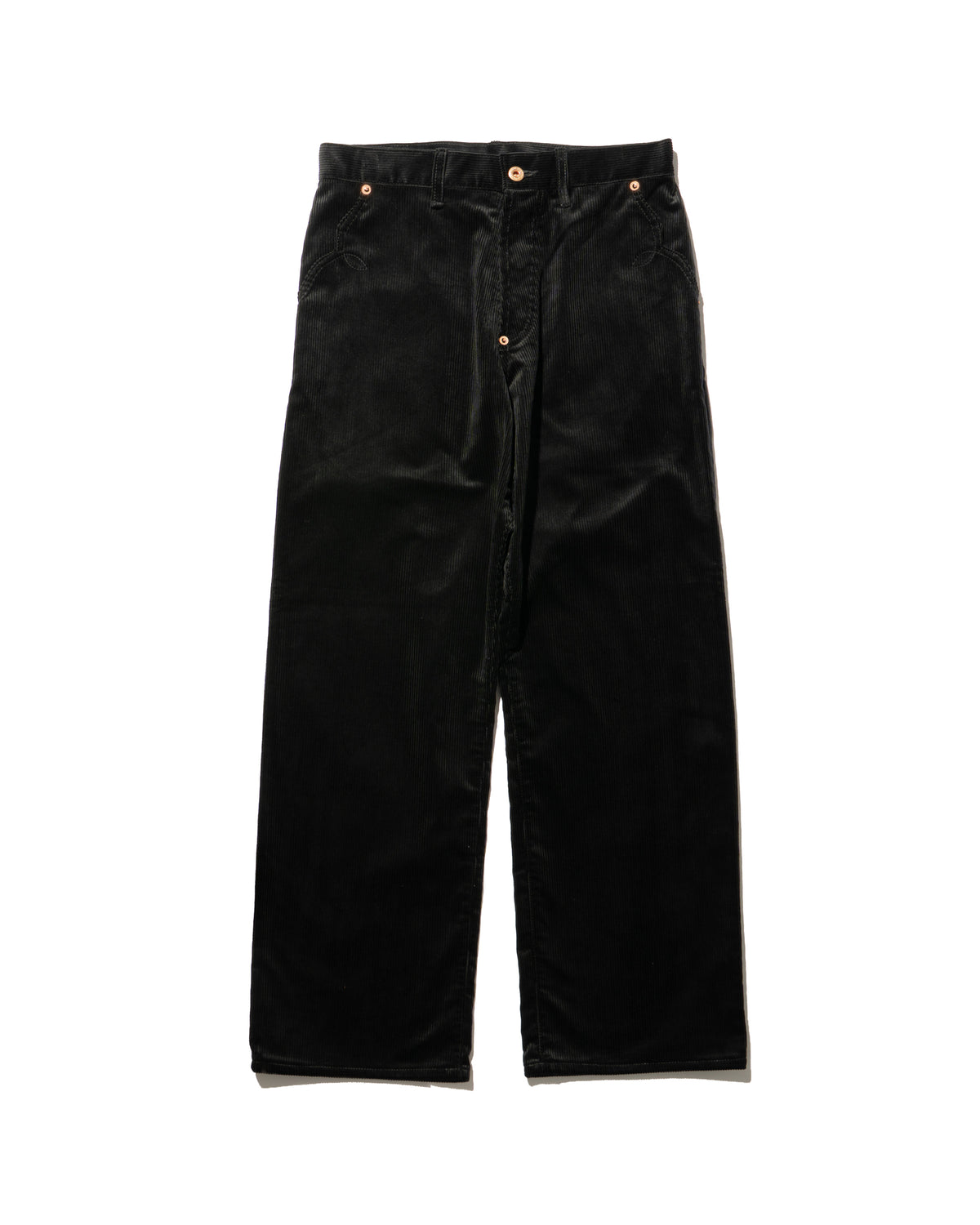 STRAIGHT PANTS CORDUROY -Black-