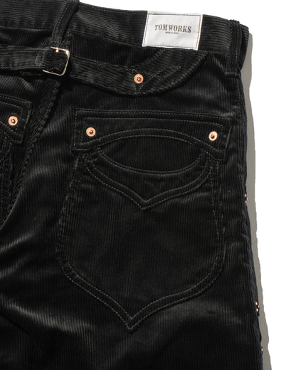 SWEEP Wknee WIDE PANTS CORDUROY -Black-