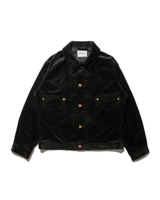 SWEEP THREE TACK JACKET CORDUROY -Black-