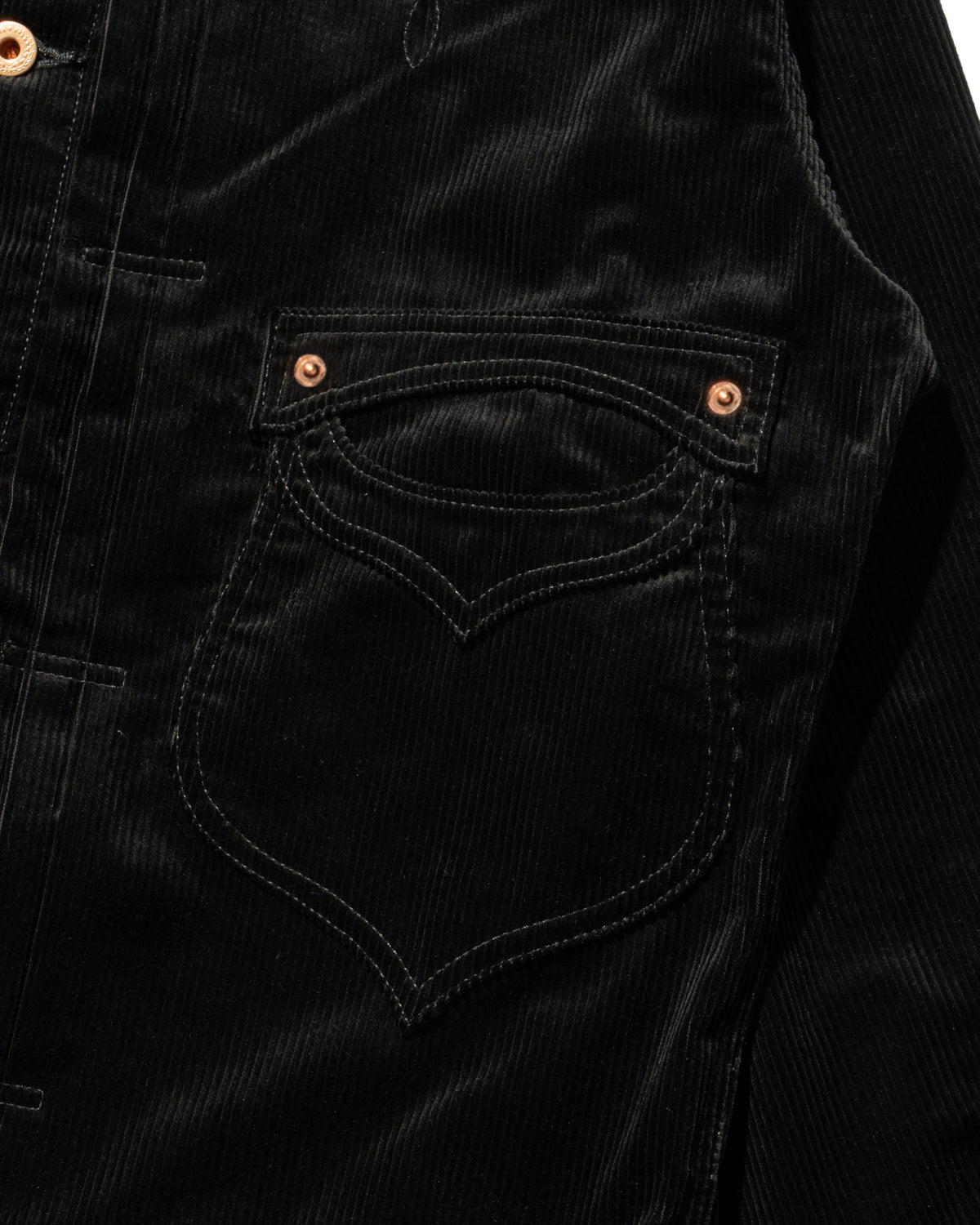 SWEEP THREE TACK JACKET CORDUROY -Black-