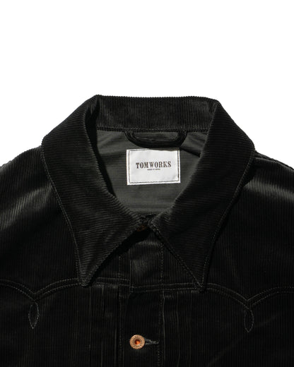 SWEEP THREE TACK JACKET CORDUROY -Black-