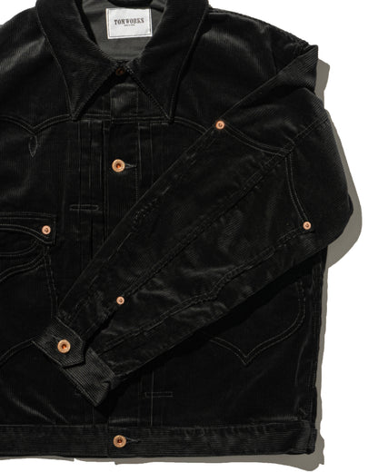 SWEEP THREE TACK JACKET CORDUROY -Black-