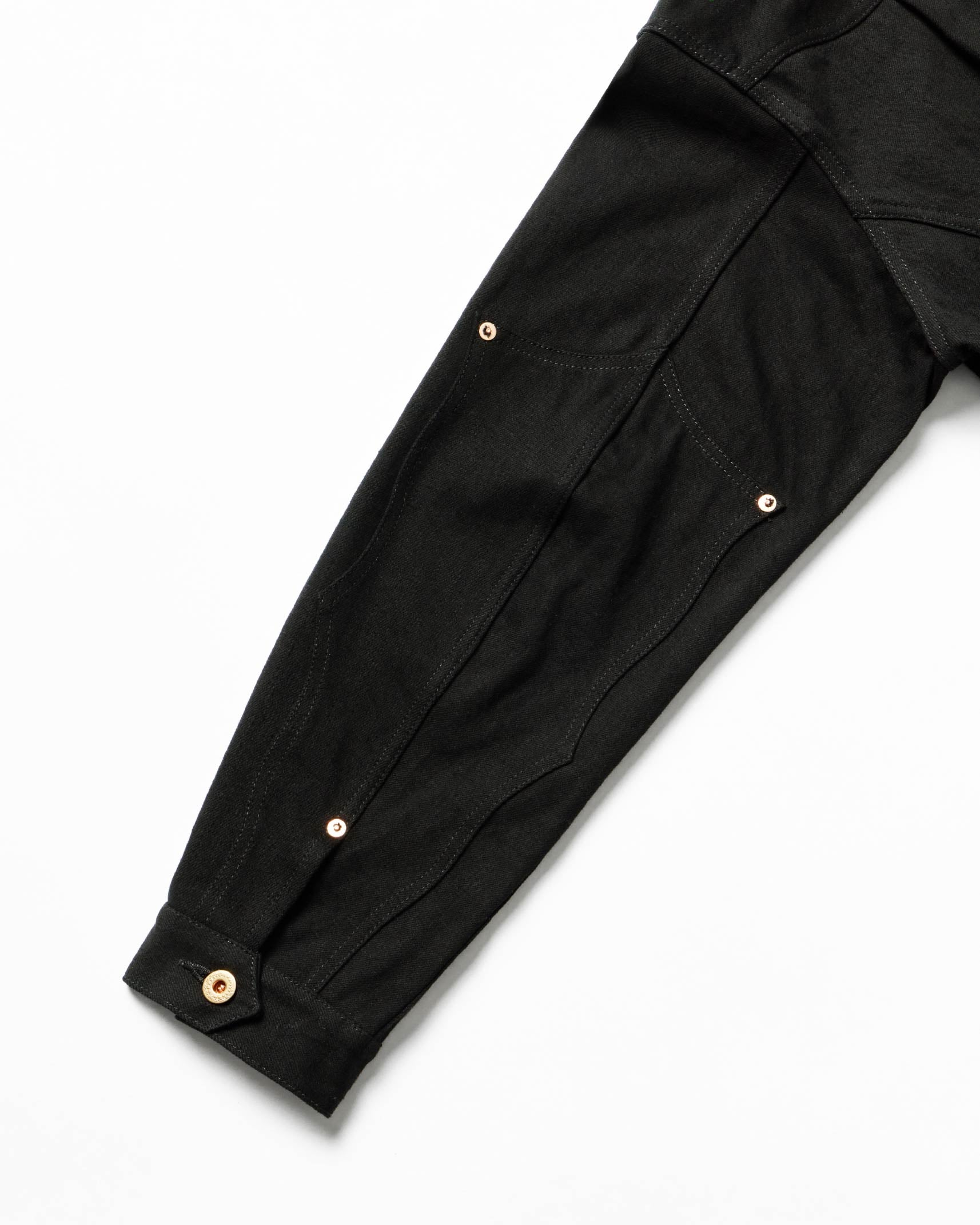 SWEEP THREE TACK JACKET-Black One-wash- – Tomworks