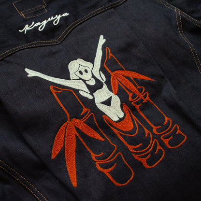 THREE TACK JACKET " KAGUYA " - Orange indigo -