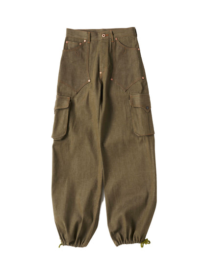 SPIKY CARGO PANTS - green -