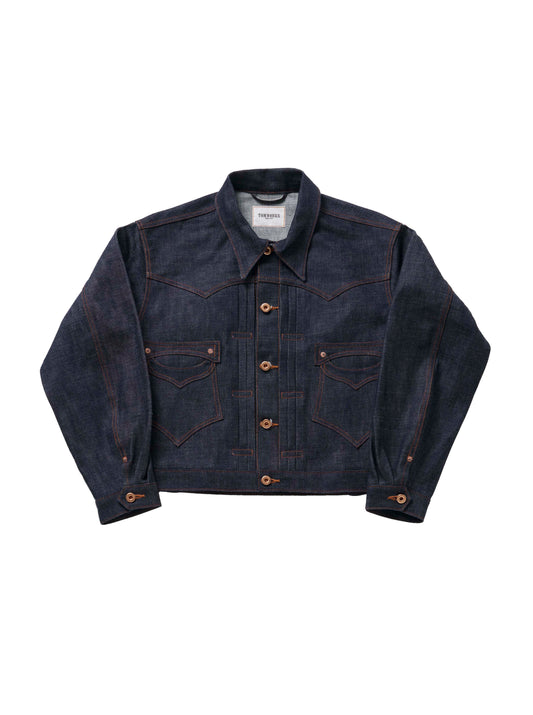 SPIKY THREE TACK JACKET-indigo-