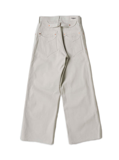 SPIKY Wknee WIDE PANTS - white -