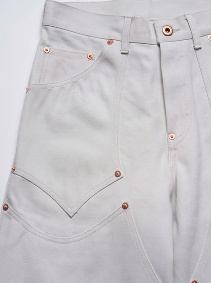 SPIKY Wknee WIDE PANTS - white -