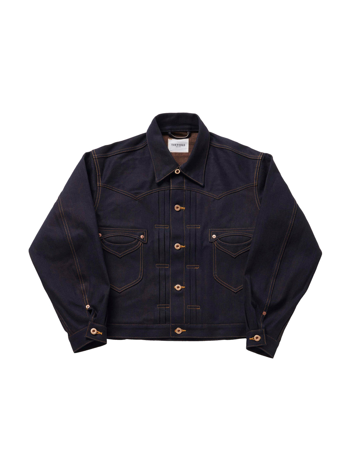 THREETACKJACKET-orangeindigo. 