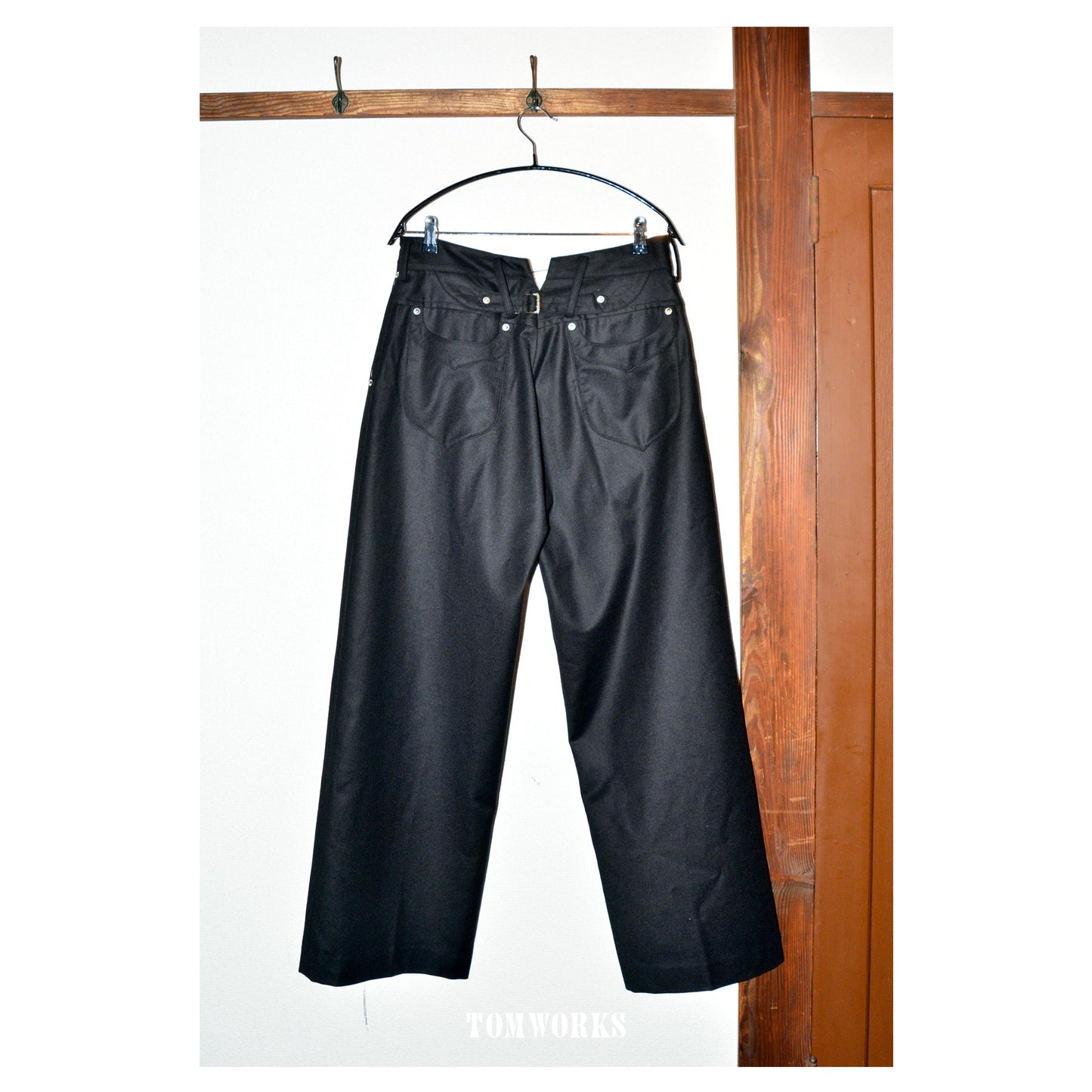 DRESS WOOL PANTS - BLACK / STRIPE -